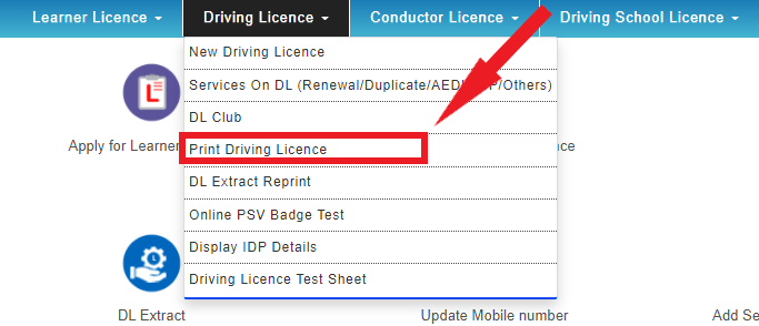 Driving license option