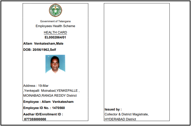 EHS_Telangana_Health_Card_Scheme_Health_Card_Design