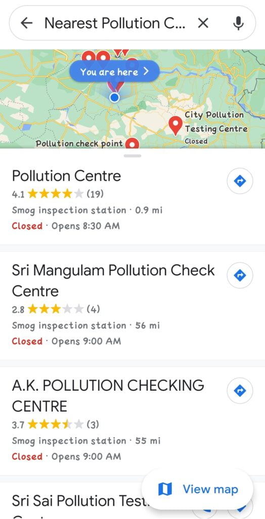nearest pollution center