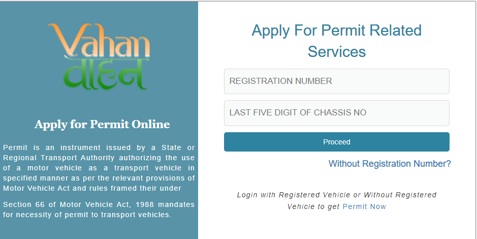 vahan-parivahan-online-permit-login-portal