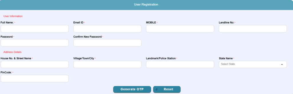vahan-parivahan-user-registration-form