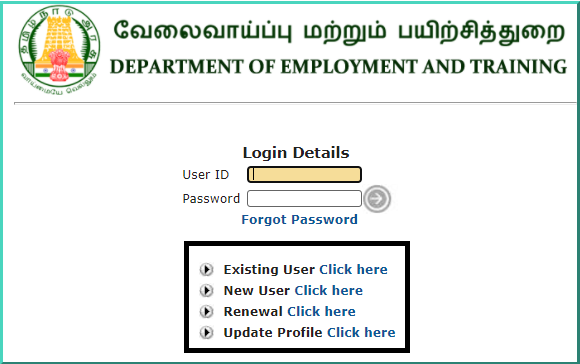 Tamil Nadu employment exchange portal