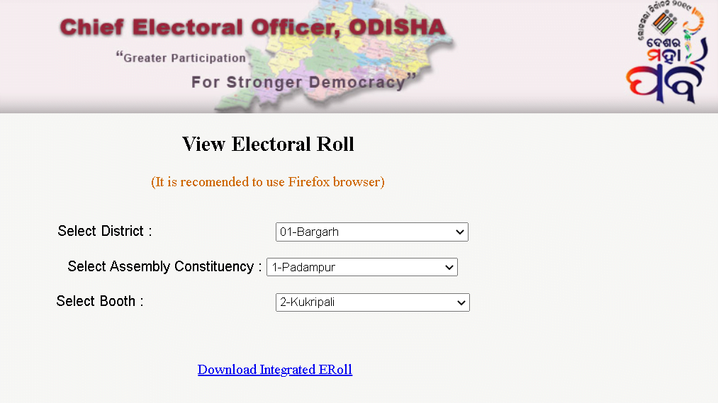 Odisha Voter List 2021 download 