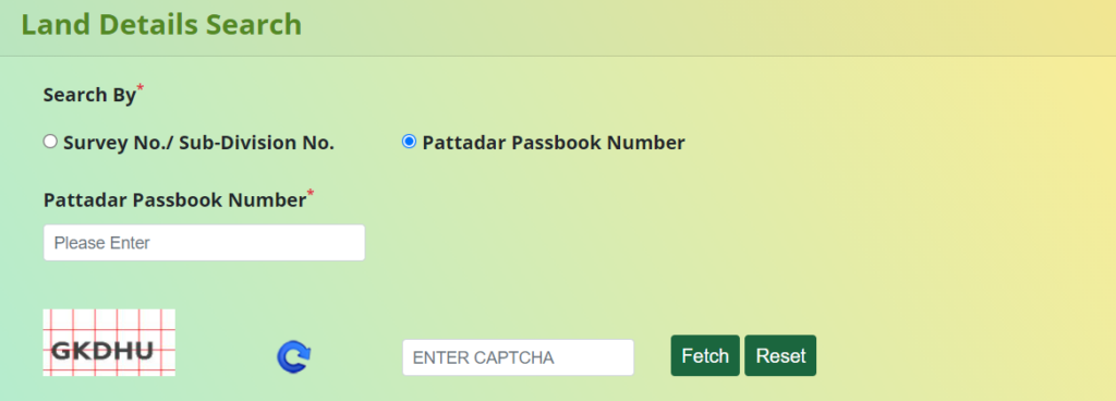 Search by Pattadar Number