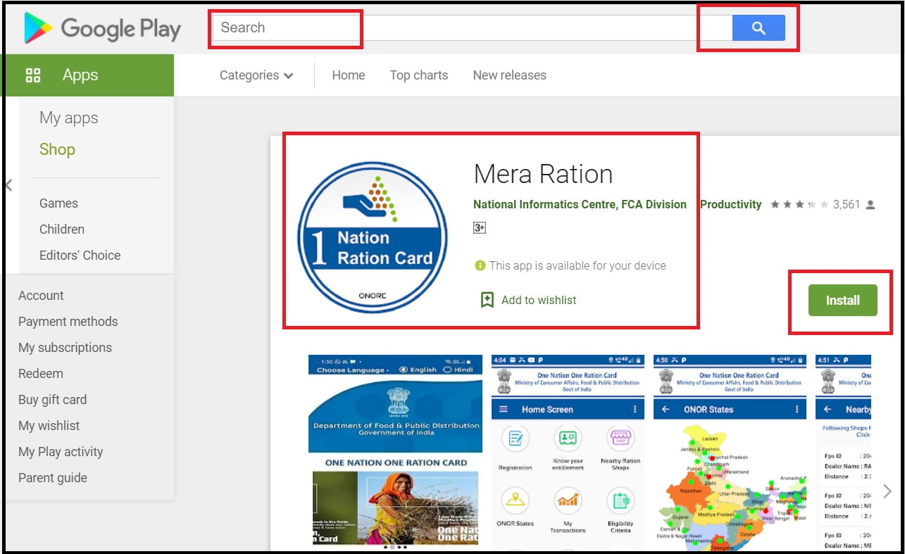 free ration card online apply