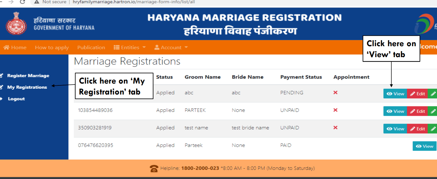 hariyana marriage registration
