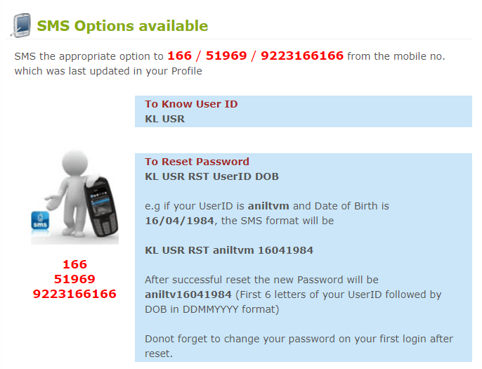 SMS Option available