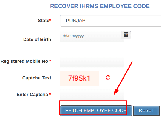 recover ihrms employee code