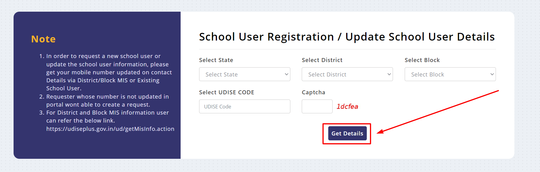udise school user details