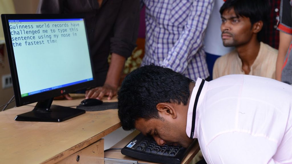 Nose typing in India’s Guinness World Records