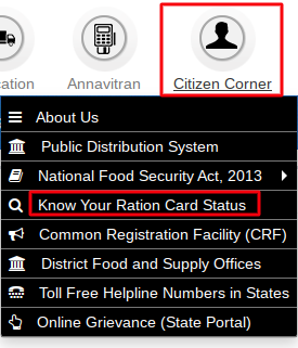 know your ration card status online