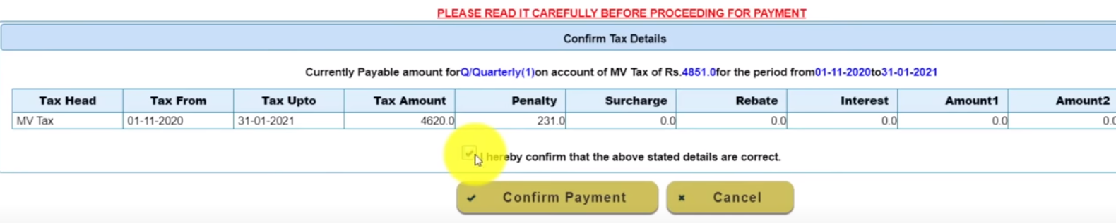 payment online bihar road tax