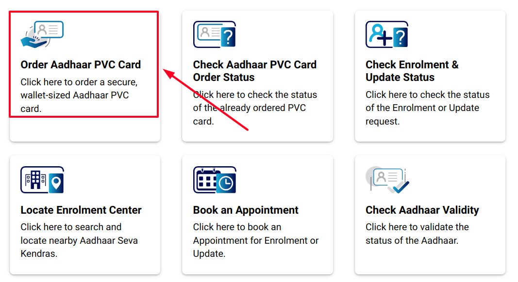 PVC Aadhar Card online awedan 