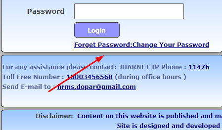 HRMS Jharkhand Forgot Password Link